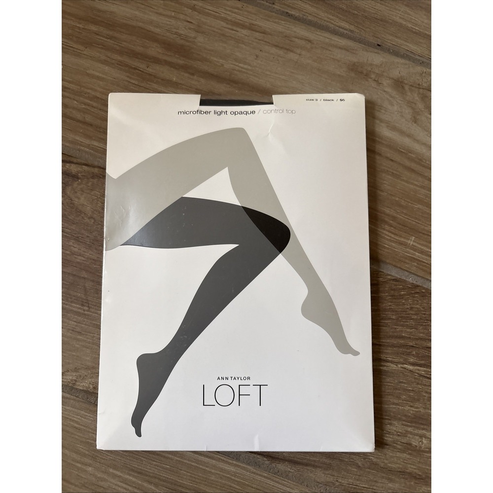 Ann Taylor LOFT Control Top Pantyhose Light Opaque Size 3 Black New‎ In Package